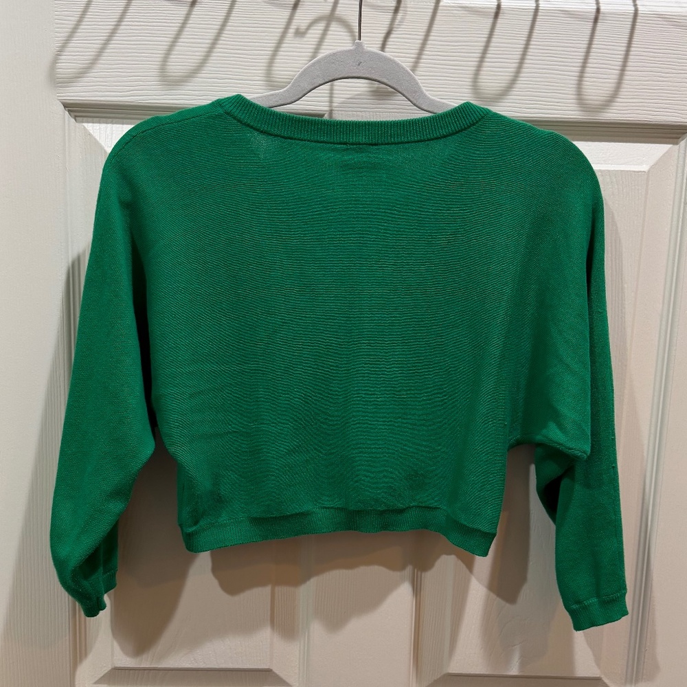 CAbi cropped cardigan—Size Small—Kelly green - Picture 2 of 6